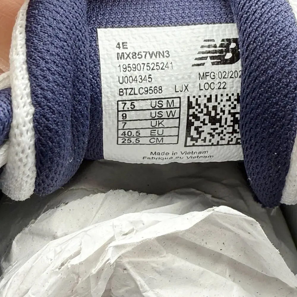New Balance Mens 857v3 Athletic Shoes Size 7.5 XW 4E White Navy Blue NIB